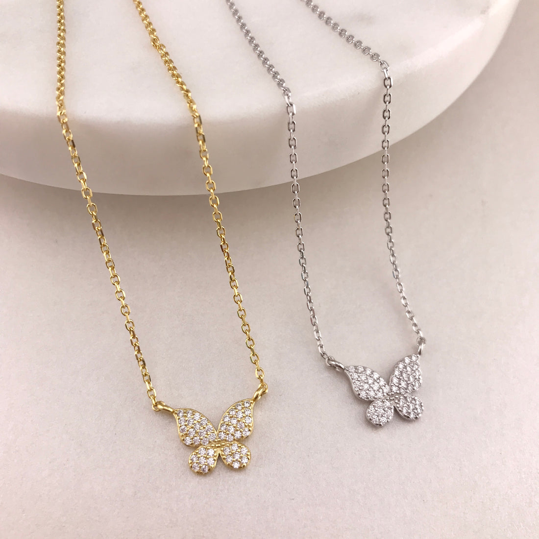 Fiore CZ Butterfly Necklace