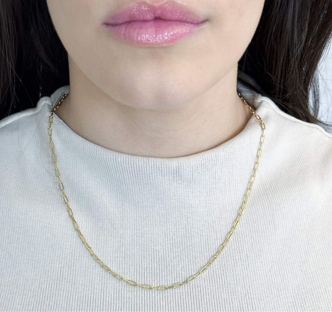 Fiore Thin Paperclip Necklace