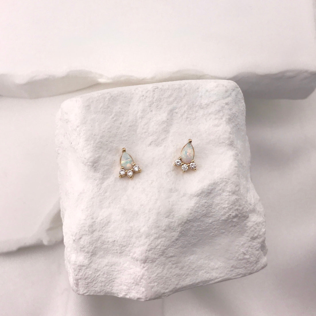 Classic Opal & CZ Earrings