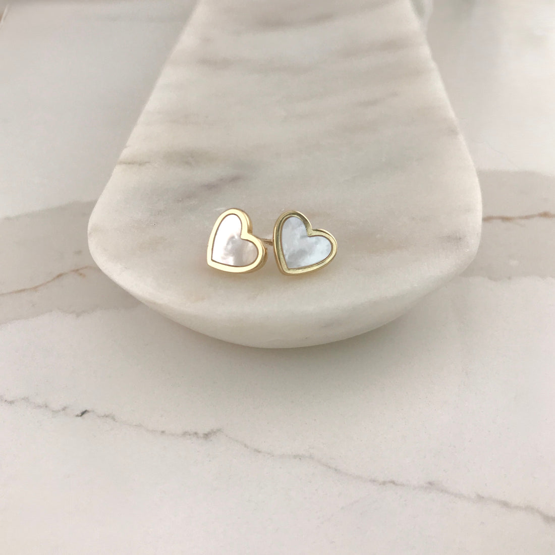 Timeless Pearl Heart Studs