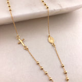 14k Gold Sideways Rosary Necklace
