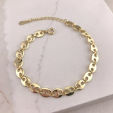 925/18k Vermeil Flat Anchor Link Bracelet