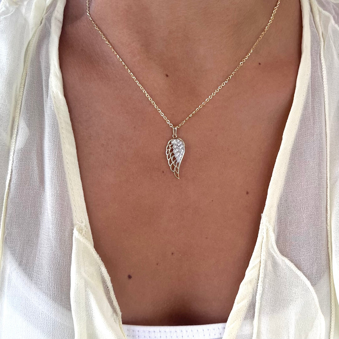 Sparkle CZ Angel Wing Pendant