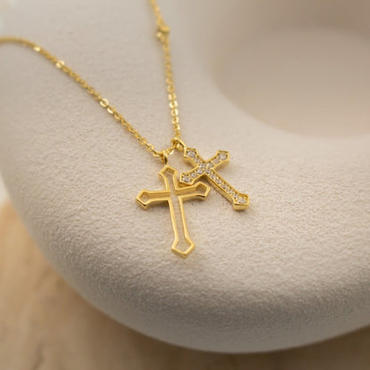 Double Faith CZ Necklace