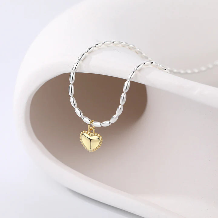 18K/925 Vermeil Two Toned Heart Necklace
