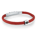 Stainless Steel 6mm Leather & Cubic Evil Eye Bracelet by Ital Gem