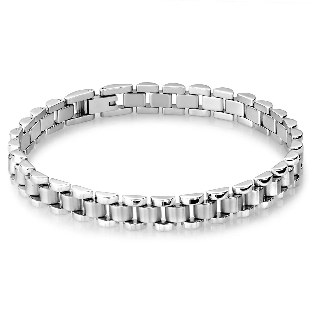 Stainless Steel 8mm Watch Link Bracelet by Ital Gem