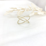 10k Yellow Gold Crossover Ring