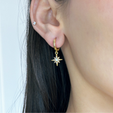 18k/925 Vermeil Starburst Earring with Opal and CZ Stones