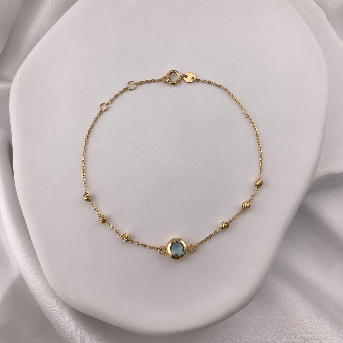 Elegant Gemstone & Diamond Cut Bracelet