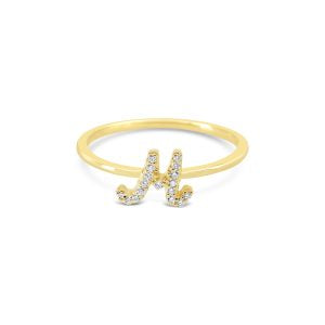 Bella Lab Diamond Script Initial Ring
