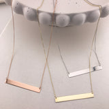 Engravable- 10k Gold Bar Necklace