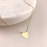 Engravable - 10k Gold Heart Necklace