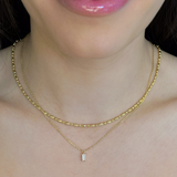 18k/925 Vermeil CZ Emerald Cut Necklace