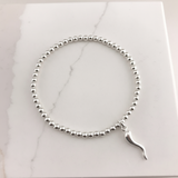 925 Sterling Silver Stretch Bracelet with Corno