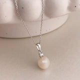 10k & 14k Gold Freshwater Pearl with Diamond Necklace