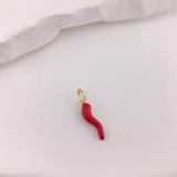 925/18k Vermeil Red Enamel Corno Pendant
