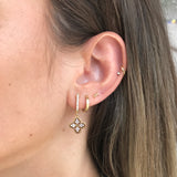 Miss Mimi - 925/14k Vermeil Heritage Clover Drop Cubic Zirconia Earrings