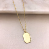 Engravable- 925/18k Vermeil Tag Necklace