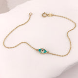 10k Yellow Gold Evil Eye Bracelet