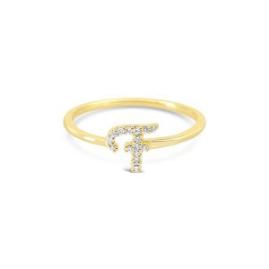 Bella Lab Diamond Script Initial Ring