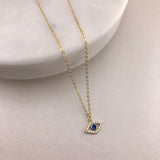 925/14K Vermeil Evil Eye with CZ Necklace
