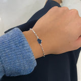 925/18k Vermeil Paperclip with Heart Bracelet