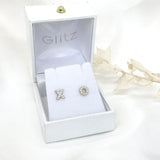 10k Gold X.O. Stud Earrings with CZ