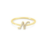 Bella Lab Diamond Script Initial Ring