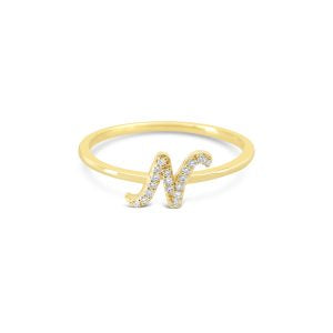 Bella Lab Diamond Script Initial Ring