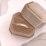 10k Yellow Gold Diagonal Baguette CZ Ring