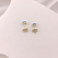 Valentina Blue Opal Heart Studs