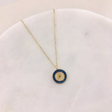 10k Yellow Gold Evil Eye CZ Necklace