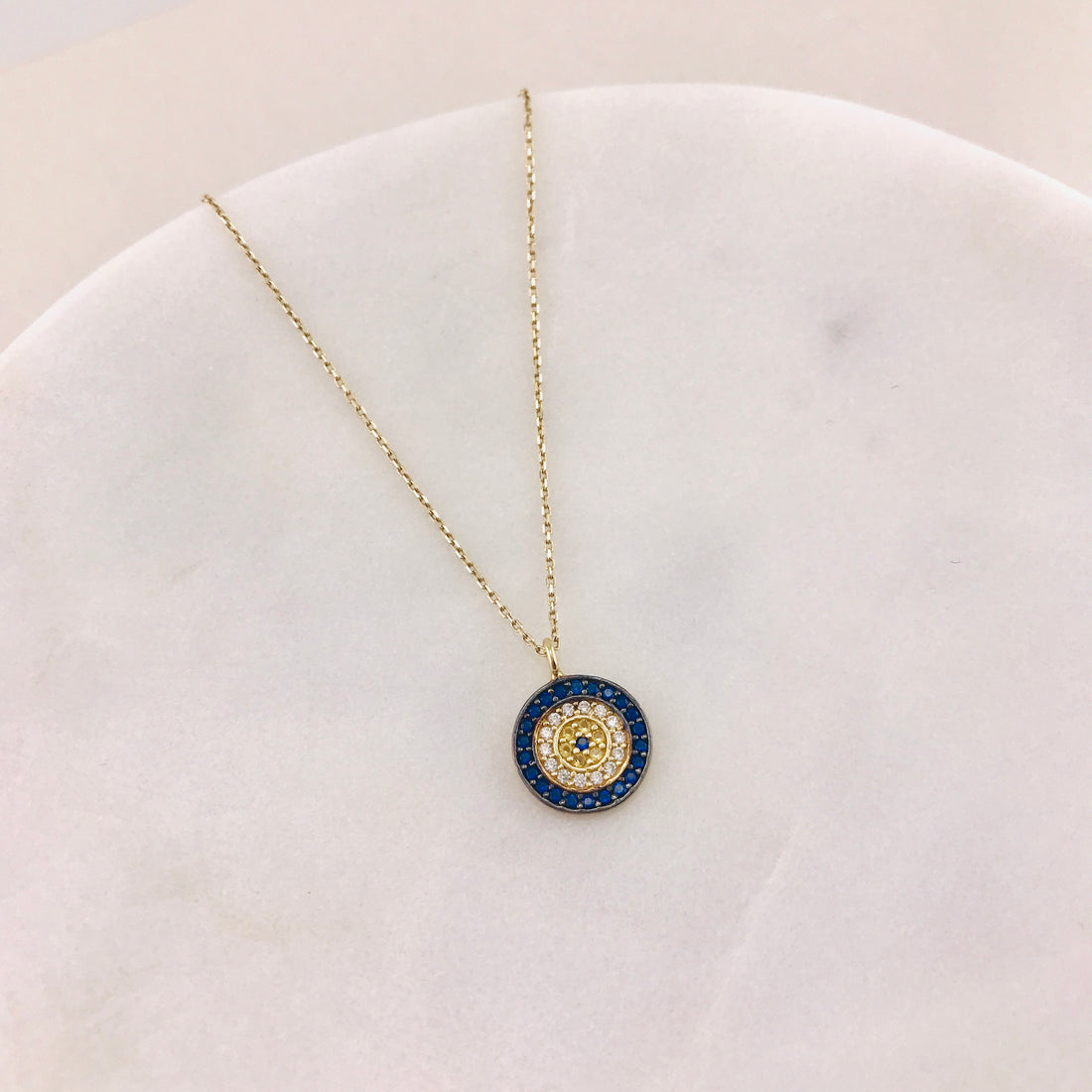 Classic CZ Evil Eye Necklace