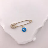 10k Yellow Gold CZ Evil Eye Pin