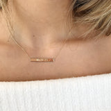 Engravable- 10k Gold Bar Necklace