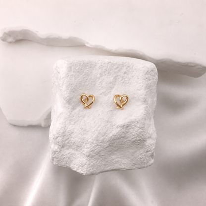 Valentina Ribbon Heart Studs