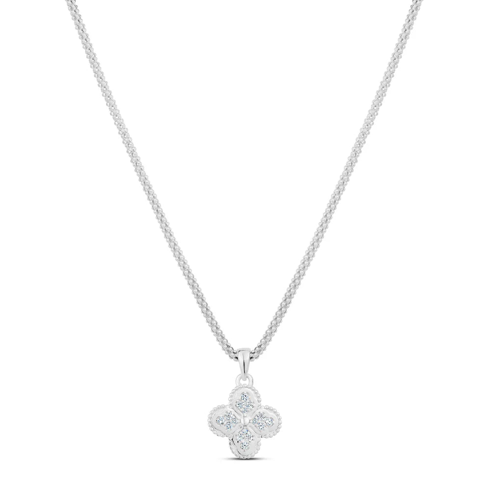 Miss Mimi- 14k/925 Vermeil Heritage Clover Cubic Zirconia Necklace