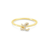 Bella Lab Diamond Script Initial Ring