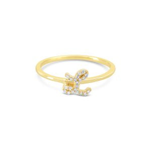 Bella Lab Diamond Script Initial Ring
