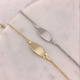 Engravable- Children's 10k Gold Oval ID bracelet