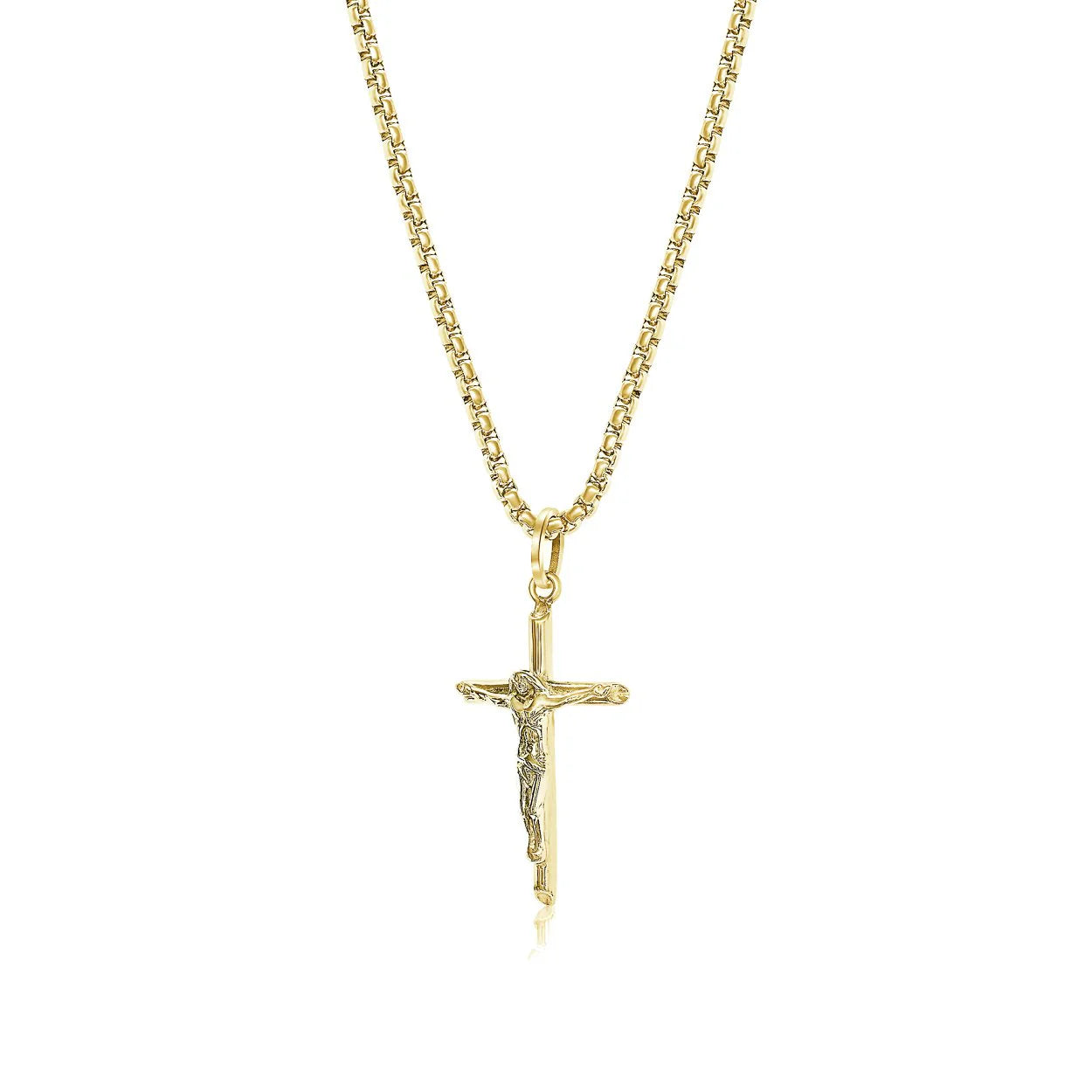 Stainless Steel Tube Crucifix Necklace