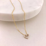 Icicles 10k Gold Diamond Heart Necklace