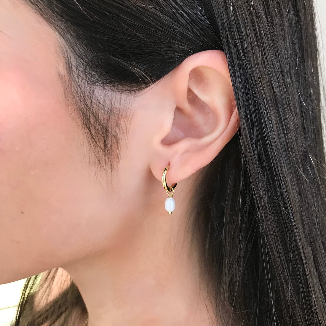 Elevated Pearl Drop Huggies