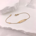 Gold Engravable ID Cross Bracelet