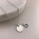 Engravable- 925 Sterling Silver Circle Disc Necklace