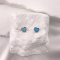 Valentina Blue Opal Heart Studs