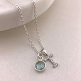 925 Sterling Silver CZ Initial Necklace
