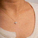 925/18k Vermeil CZ Clover Necklace