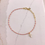 925/18k Vermeil Enamel CZ Cross Bracelet